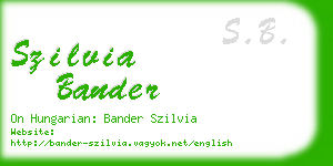 szilvia bander business card